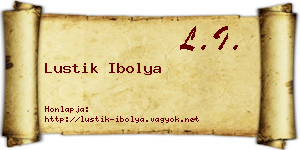 Lustik Ibolya névjegykártya